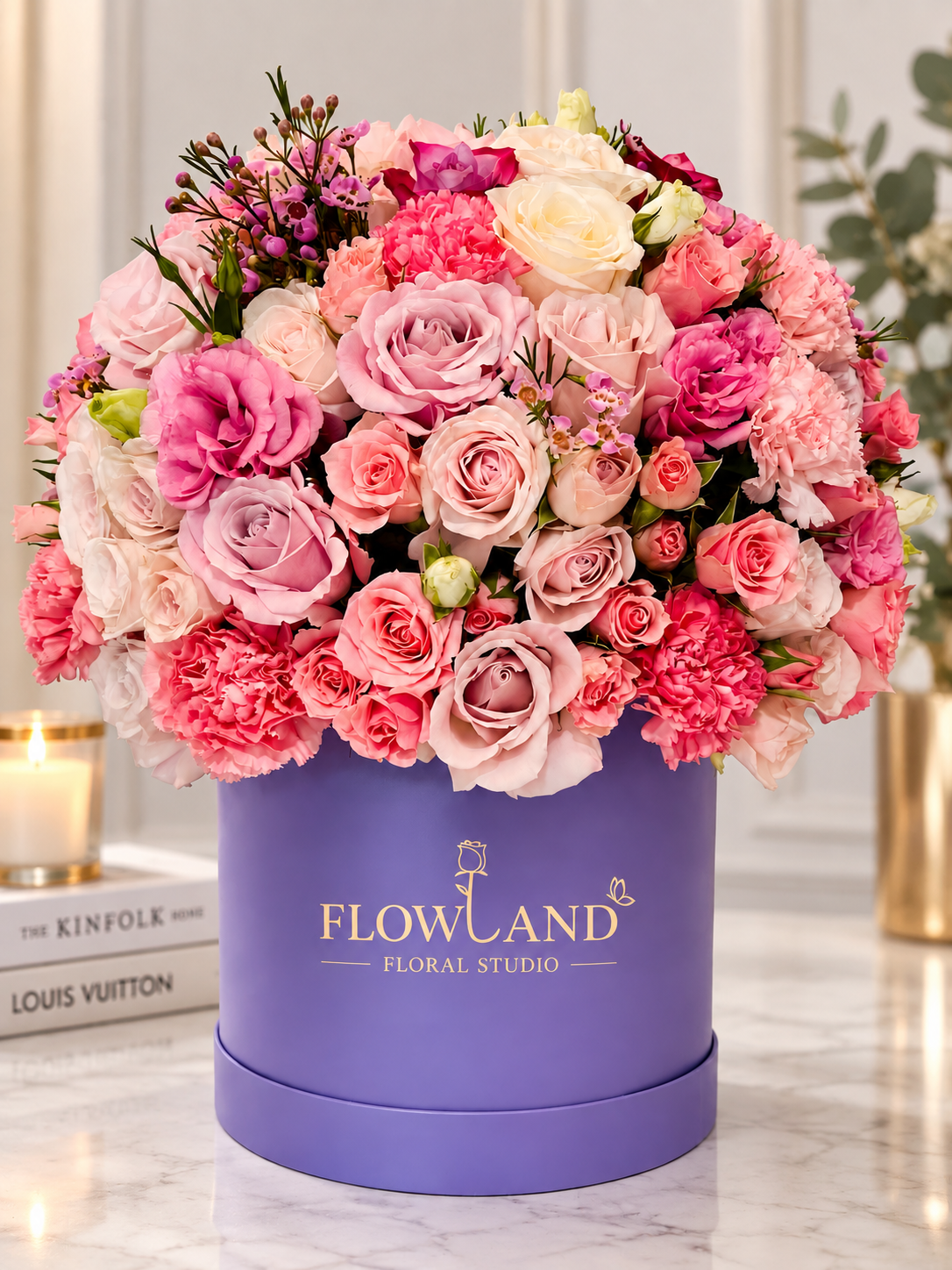 Luxury Pink Flower Box | Premium Flowers